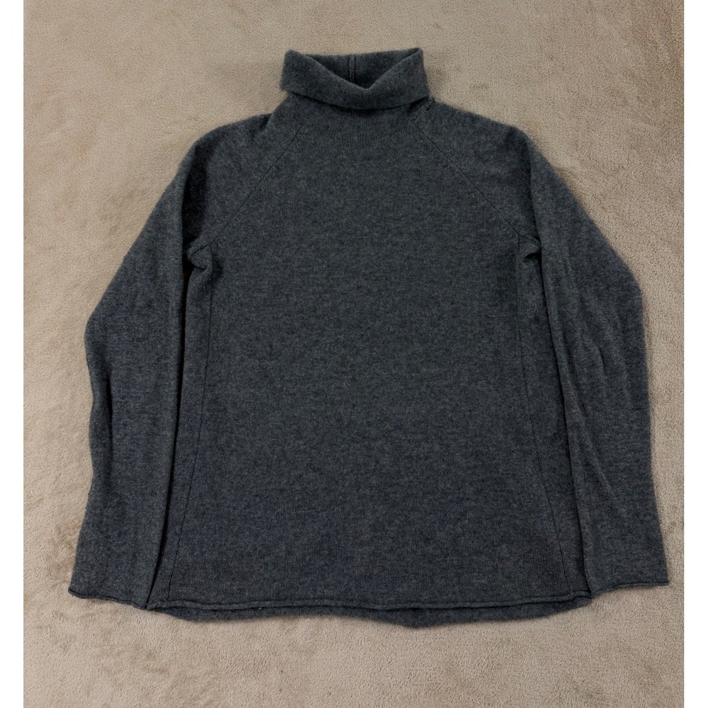 Cynthia Rowley 100% 2-Ply Knit Cashmere Turtleneck Sweater Women's Large Gray
